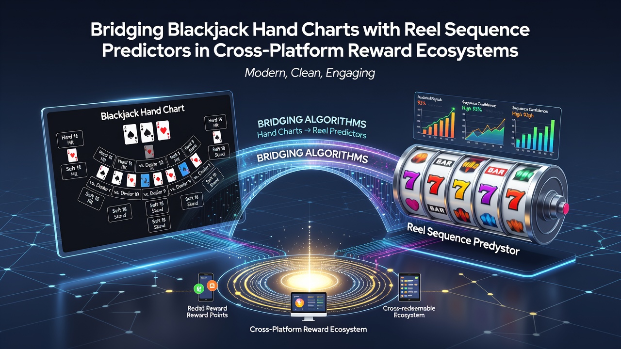 Darstellung der Integration von Blackjack-Handtabellen und Walzen-Sequenz-Prädiktoren in vernetzten Casino-Systemen