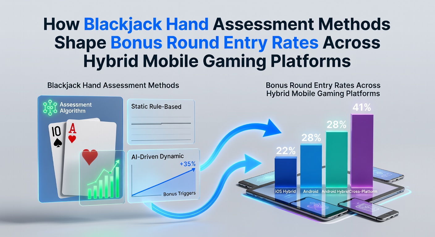 Illustration hybrider Blackjack- und Slot-Elemente auf mobilen Plattformen mit Fokus auf Handbewertung und Bonus-Trigger