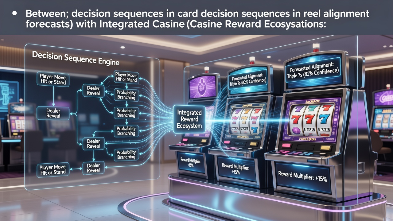 Grafische Darstellung von Entscheidungssequenzen in Kartenspielen und deren Verbindung zu Walzenausrichtungen in integrierten Casino-Systemen